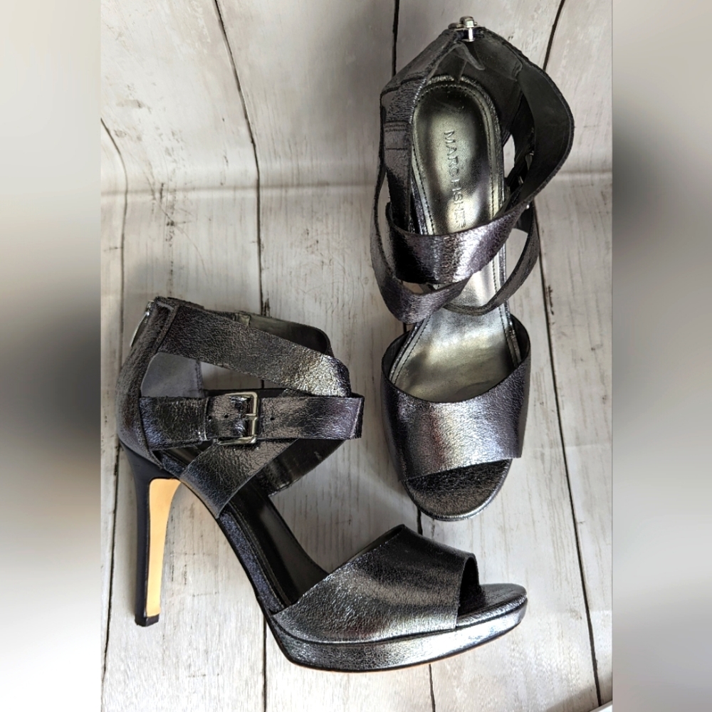 Marc Fisher | Women's | Silver Peep Toe Pumps | Size 8.5 | Date Night | Party